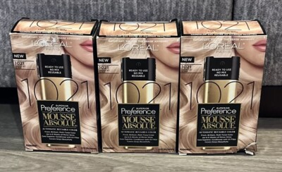 3 Box L Oréal Paris Superior Preference Mousse Absolute 1021 Lightest Icy Blonde