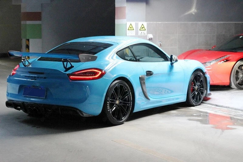 Labio difusor trasero estilo carbono 981 GT4 para Porsche Cayman 2014-2016 Foto 2 de 4