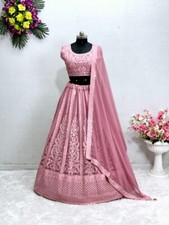 EXCLUSIVE LOOK FAUX GEORGETTE LEHENGA CHOLI WITH DUPATTA FOR ENGAGEMENT WEAR