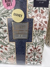 William Morris Hyacinth Clay Pink Green Rust Floral King Duvet Shams S/3 New