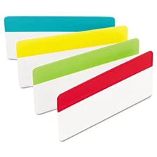 3M 686-ALYR Post-it Filing Tabs, 2"x1.5", Aqua, Lime, Yellow, Red