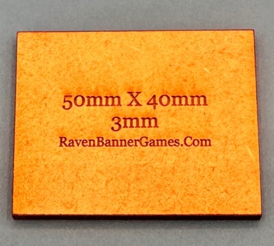 50mm X 40mm , 3mm MDF bases x 50