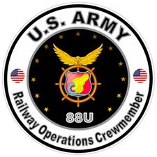 United States Army Railway Operations Crewmember Bumper Sticker Soldier Decal 5"