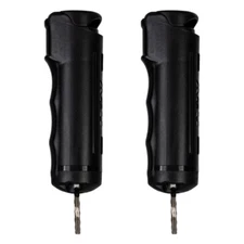 2 PACK Police Magnum pepper spray 1/2oz Black Flip Top Keychain Defense Security