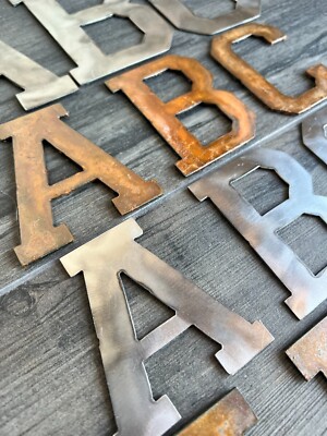 3 Inch Metal Letters & Numbers - Rusty or Natural Finish - Multiple Options