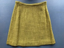 30  60s Tweed A Line Midi Skirt, Green, Medium