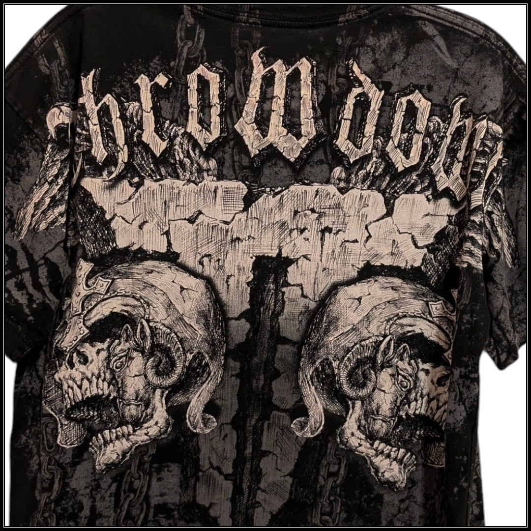 THROWDOWN by Affliction Double Skull 2 Chains Muz… - image 6