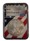 2010 $1 AMERICAN SILVER EAGLE NGC MS69 USA FLAG CORE HOLDER