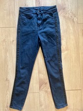 Karen Millen - black women's zip up jeans - size 8 UK great condition