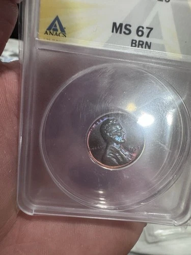 Extremely rare 1957 d ms 67 bn nice purple toning