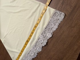 Vtg Van Ralte Full Slip Lingerie Size 34A Pale Yellow Lace Scalloped Nightgown
