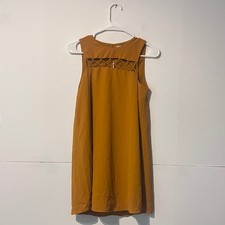 Forever 21 Womens Contemporary Midi Dress Size XS Mustard Yellow Chiffon