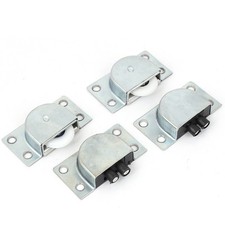 Kleiderschrank Schrank Einzelrad Schiebetür Roller Set Silber 4 Paar
