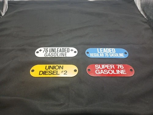 Vintage NOS 76 Gas Pump Fuel Station Tags Signs Metal Aluminum For Collection