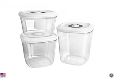 3-Piece BPA-Free Vacuum Canister Set - Food Storage Containers for Meal Prep