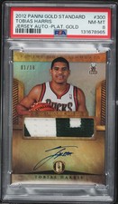 2012 Gold Standard Platinum Tobias Harris Jersey Patch Auto PSA 8 RC ROOKIE /10