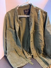 Sanctuary Womens Large Olive Green Utility Jacket Military Cargo Lyocell Rayon