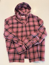 ZARA Kids Hooded Plaid Shirt / Light Jacket   Pink  Green   Size 11  12 152 cm 