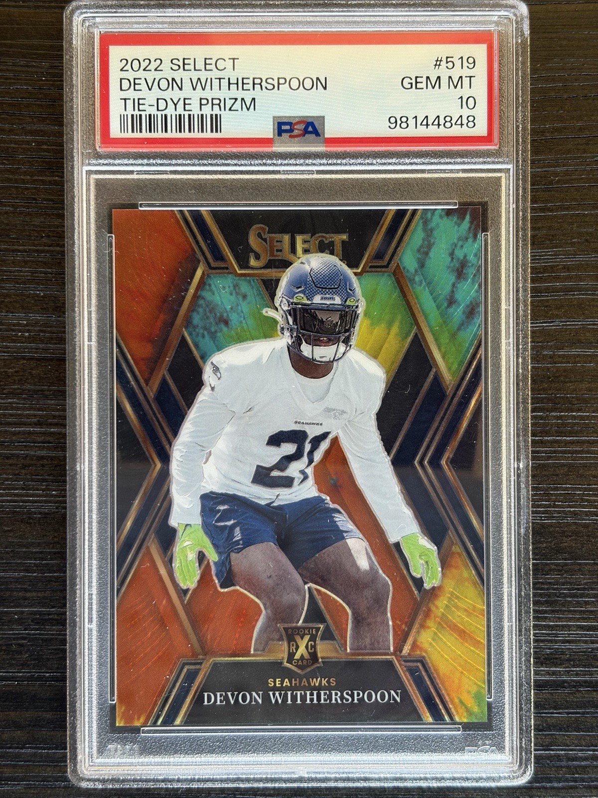 2022 Select XRC Devon Witherspoon #519 Tie-Dye Prizm /25 (RC) - PSA 10 - Pop 6