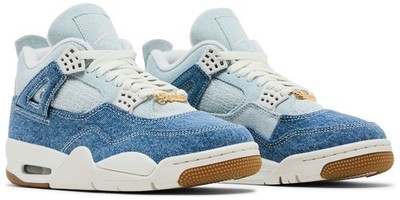 IB6716-100] WOMENS AIR JORDAN RETRO 4 TEX 'DENIM WORN BLUE' | eBay