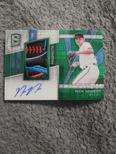 Nick Neidert 2020 Panini Spectra Emerald Prospect Autograph Logo Patch #2/5