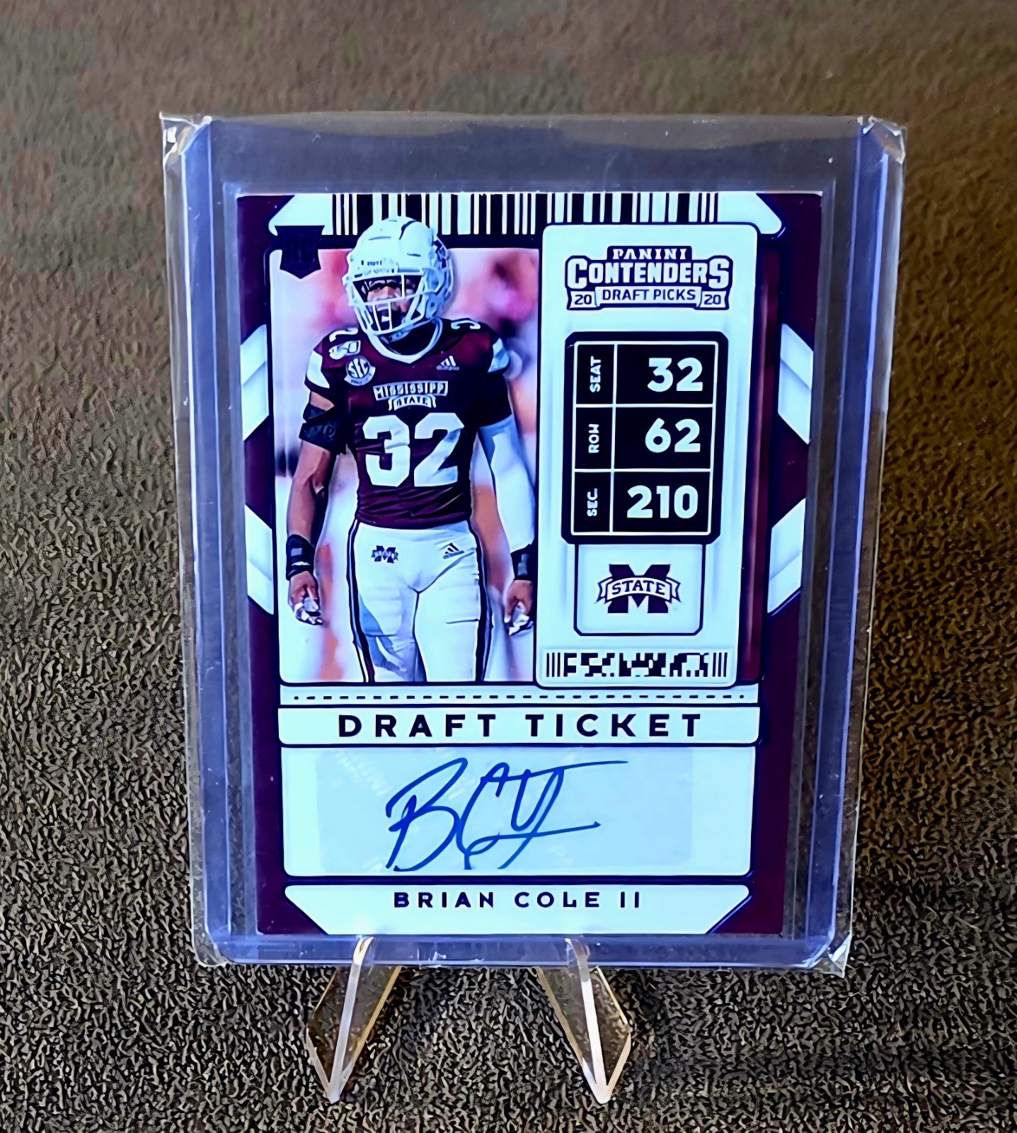 Brian Cole II Panini Contenders Draft Picks #256 Autograph-Draft Blue Foil