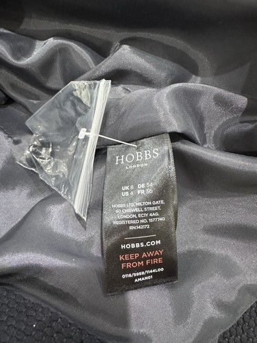 Hobbs - Harbour Dress - UK 8 - 100% Cotton - Navy with White - BNWT - RRP £149 - Picture 10 of 14