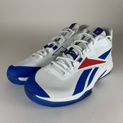 Reebok More Buckets White Red Blue Basketball Shoes BY5472 Mens 11 New