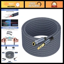 10ft 1/4" Extension Cable, Male to Female Stereo Headphone & Guitar Connector