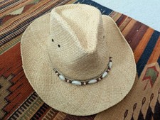 Vtg PANAMA JACK Med/Lrg Straw Cowboy Hat Conc...
