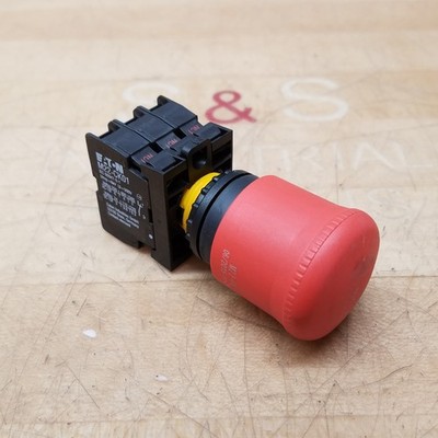 Eaton M22-PV-K02 Emergency Stop Button, Mushroom Head, Non Illuminated, 3 NC