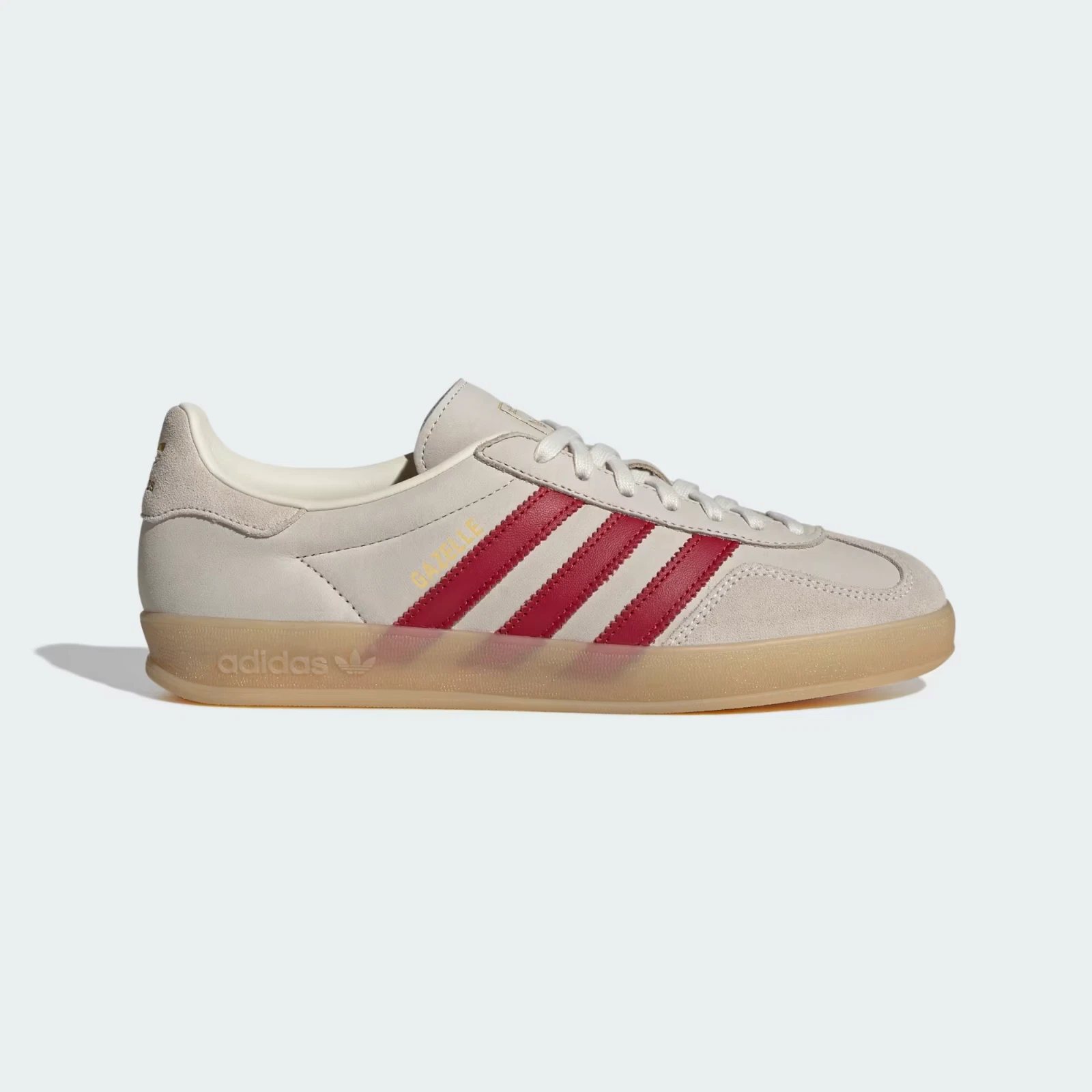 Adidas Originals Men's Gazelle Indoor Shoes in Cream White/Team Victory Red