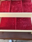 Vintage Lady Buxton Jewelry Box Mid Century 3 Tier Red Velvet Cream — photo 5