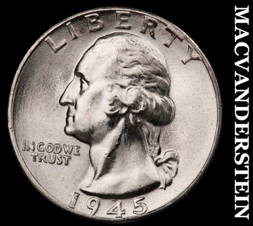 1945 Washington Quarter- Choice Gem Brilliant Uncirculated++++ Luster #G6724