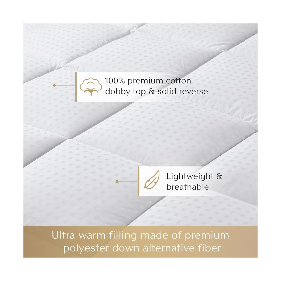 CROSCILL King Comforter, Soft Cotton Comforters Dobby Top Design, Solid Rever... - Image 3 of 4