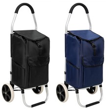 Trolley Dolly Foldable Shopping Grocery Cart with Wheels and Removable Bag