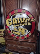 VINTAGE CATERPILLAR PORCELAIN SIGN RARE OLD CONSTRUCTION EXCAVATOR EQUIPMENT