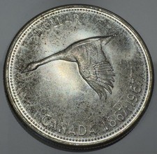 1967 Canada Silver Dollar Flying Goose Centennial Coin 80% Silver 1867-1967