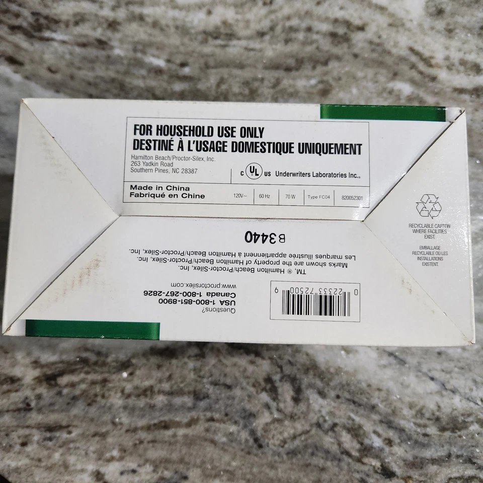 Proctor Silex 72500 Food Chopper 1-1/2 Cup Food Chopper White NEW - Image 4 of 4