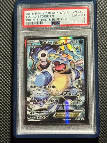 Pokémon 2016 Blastoise EX Promo Black Star XY122 PSA 8 Red & Blue Collection