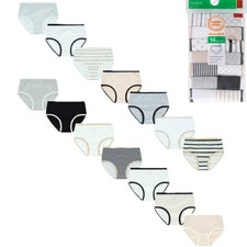 WONDER NATION Girl's size 16 BRIEF PANTIES 14-Pair NEUTRAL ~ New in Package