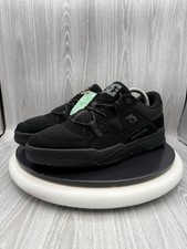 DC Construct Mens Size 9.5 Triple Black Suede Skateboard Shoes Skater Sneakers