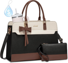 Laptop Tote Bag for Women,Leather Work Bag, Waterproof Business Teacher Bag,Larg