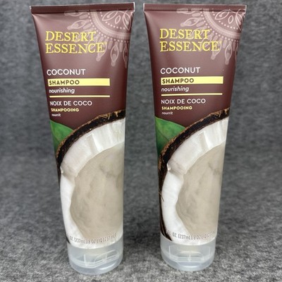 Desert Essence Coconut Shampoo Nourishing for Dry Hair 8 Fl Oz 2 Pack SEALED