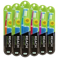 6 Reach Toothbrush Crystal Clean SOFT BristlesToothbrushes - FREE SHIPPING