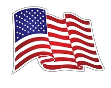 American Flag Wavy Sticker Decal