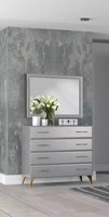 Kommode Spiegel Schlafzimmer Holz Modernes Design Luxus Neu Grau