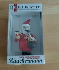 Kunsthandwerk Ullrich Räuchermann Weihnachtsmann mit Lok Steckenpferd Erzgebirge
