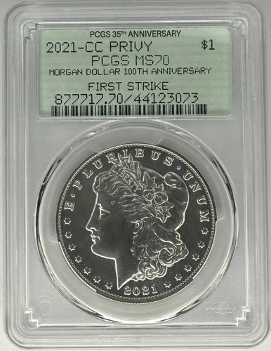 2021 CC Privy Morgan Silver Dollar PCGS MS70 FS 100th Anniversary ‼️OGH HOLDER‼️