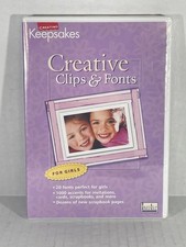 NEW Creating Keepsakes Creative Clips Fonts CD Windows Mac Scrapbooking sealed